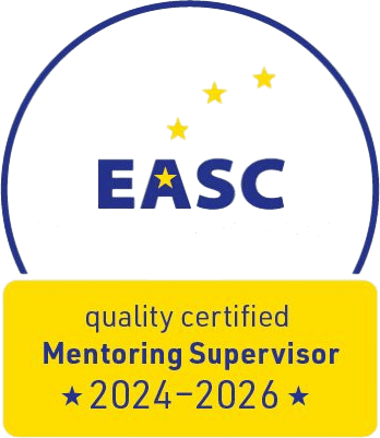 Zertifikat mit der Aufschrift: Qualitätszertifikat zum Mentoring Supervisor 2024–2026, ausgestellt von der EASC – European Association for Supervision and Coaching.