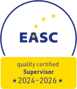 Supervisor Zertifikat 2024–2026, ausgestellt von der EASC (European Association for Supervision and Coaching) an proCEO – die Kompetenz.Entwickler aus Fürth.