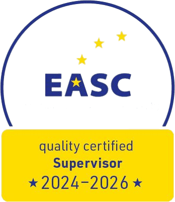 Zertifikat mit der Aufschrift: Qualitätszertifikat zum Supervisor 2024–2026, ausgestellt von der EASC – European Association for Supervision and Coaching.